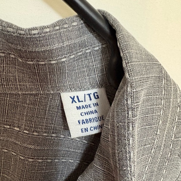 Tommy Bahama 100% Silk Men's Tahitian Border Shirt Shadow Gray Floral‎ Size XL - Picture 7 of 8